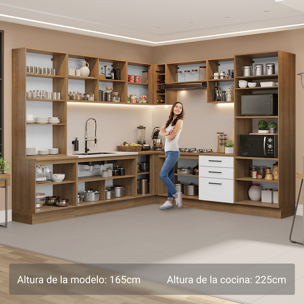 Combo completo de Cocina Esquinera Madesa Agata 549cm MB 01