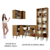 Combo completo de Cocina Esquinera Madesa Emilly 293cm Marrón/Negro 02