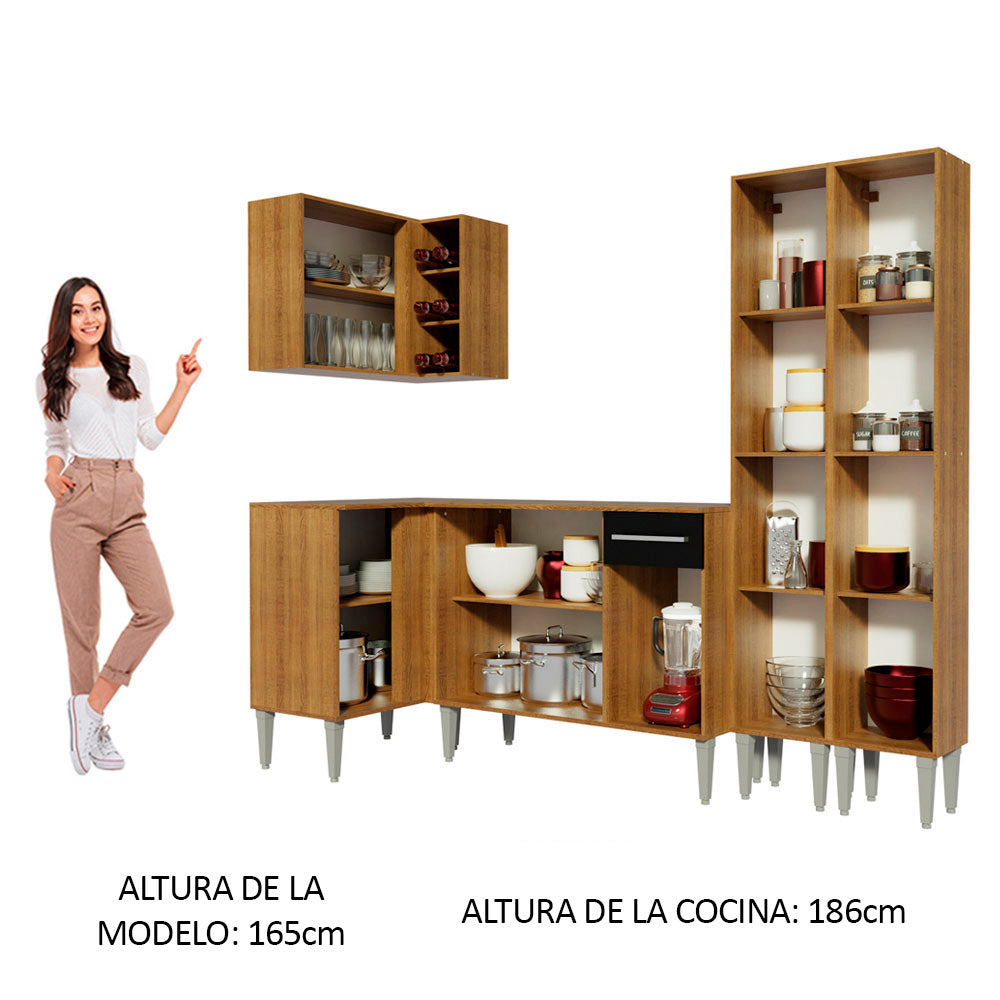 Combo completo de Cocina Esquinera 293cm Emilly Music Madesa 02