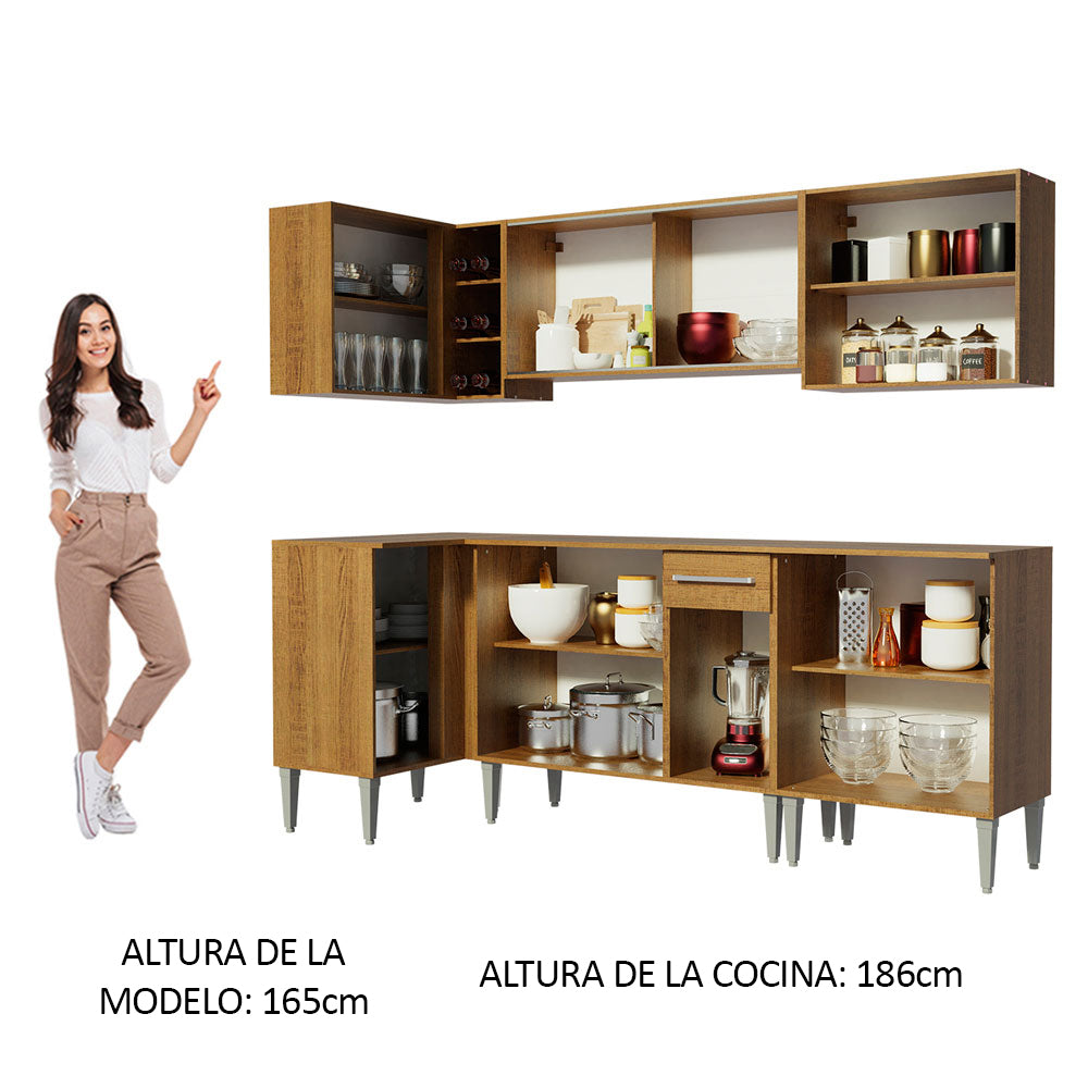 Combo completo de Cocina Esquinera 293cm Emilly Play Madesa04