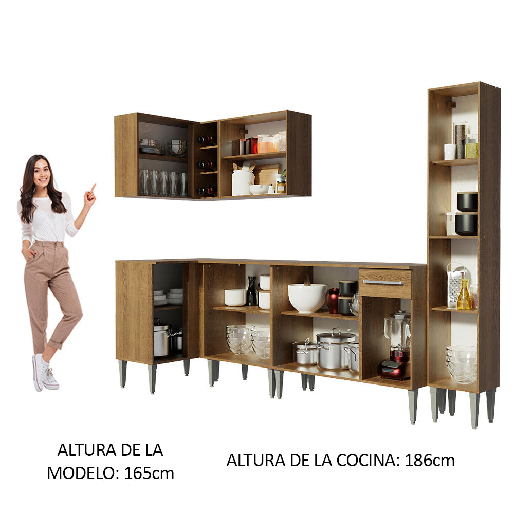 Combo completo de Cocina Esquinera 325cm Emilly Water Madesa 02