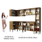 Combo completo de Cocina Esquinera 325 cm 13 Puertas 1 Cajón Marrón Emilly Madesa 04