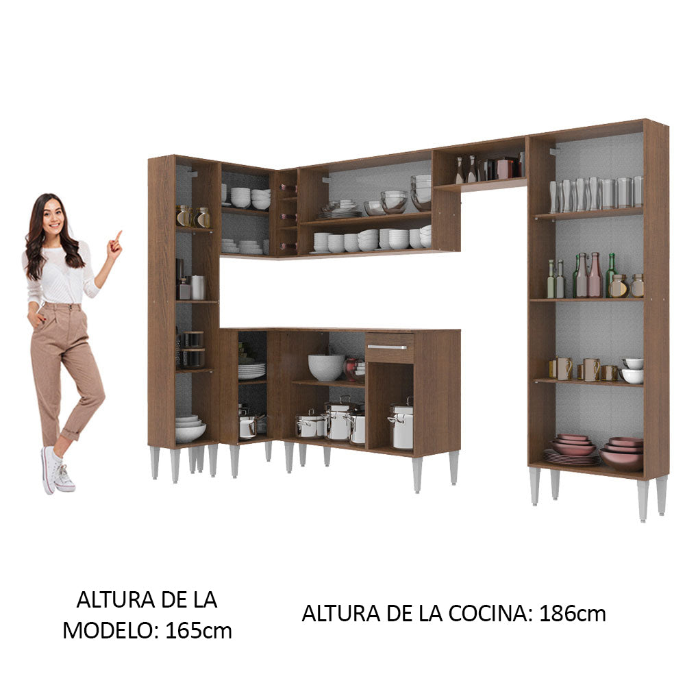 Combo completo de Cocina Esquinera 385cm Emilly Love Madesa 01