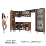 Combo completo de Cocina 385cm Marrón/Blanco Emilly Love Madesa 01