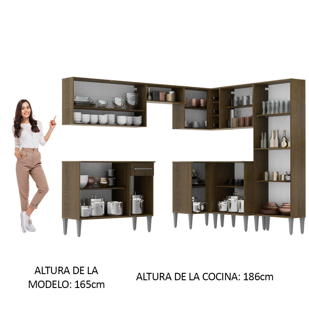 Combo completo de Cocina Esquinera Madesa 417cm Emilly Ice 01