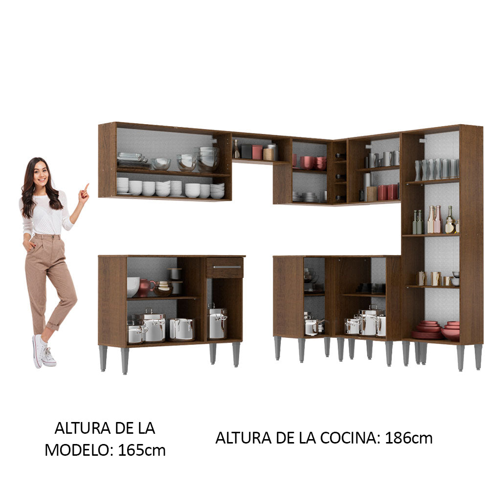 Combo completo de Cocina Esquinera Madesa 417cm Emilly Ice 01