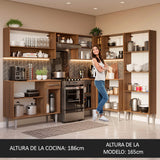 Combo completo de Cocina Esquinera Madesa Emilly 417cm Marrón/Negro 02