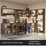 Combo completo de Cocina Esquinera Madesa 417cm Emilly 02 - Marrón
