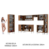 Combo completo de Cocina Esquinera 513cm Emilly Live Madesa 01 - Marrón