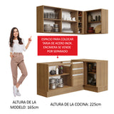 Combo completo de Cocina Esquinera 269cm Marrón Glamy Madesa 01