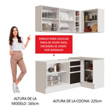 Combo completo de Cocina Esquinera Madesa Glamy 269cm BN 01