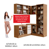Combo completo de Cocina Esquinera 329cm Marrón/Blanco Glamy Madesa 01
