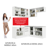 Combo completo de Cocina Esquinera Madesa Glamy Sin Mesón De Acero