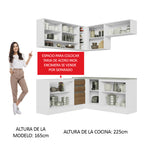 Combo completo de Cocina Esquinera 349 cm 9 Puertas 3 Cajones Sin Mesada Blanco/Marrón Glamy Madesa 02
