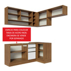 Combo completo de Cocina Esquinera 349 cm 7 Puertas 3 Cajones Sin Mesada Marrón/Blanco Glamy Madesa 06