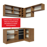 Combo completo de Cocina Esquinera 349cm Marrón/Negro Glamy Madesa 06