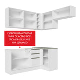 Combo completo de Cocina Esquinera 349cm Blanco Glamy Madesa