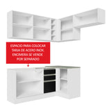 Combo completo de Cocina Esquinera 349cm Blanco/Negro Glamy Madesa 07