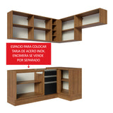 Combo completo de Cocina Esquinera 349cm Marrón/Negro Glamy Madesa 07