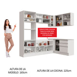 Combo completo de Cocina Esquinera 399cm Glamy Madesa 02 Blanco