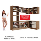 Combo completo de Cocina Esquinera 399cm Glamy Madesa 02 Marrón/Blanco