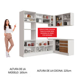 Combo completo de Cocina Esquinera 399cm Glamy Madesa 02 Marrón/Blanco