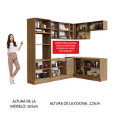 Combo completo de Cocina Esquinera 419cm Marrón Glamy Madesa 01