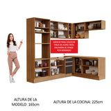 Combo completo de Cocina Esquinera 419cm Glamy Madesa 01 Marrón/Negro