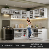 Combo completo de Cocina Esquinera Madesa 469cm Glamy 01 - Blanco