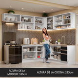 Combo completo de Cocina Esquinera 469cm Madesa Glamy Blanco/Negro 01