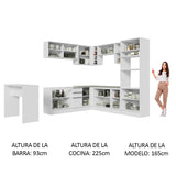 Combo completo de Cocina Esquinera 504cm Madesa Glamy Blanco 01
