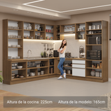 Combo completo de Cocina Esquinera Madesa Glamy 549cm MB 01