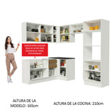 Combo Completo de Cocina Esquinera 100% MDF 419 cm Marrón/Blanco Acordes Madesa 01