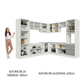 Combo completo de Cocina Esquinero 546cm Blanco/Gris Lux Madesa 03
