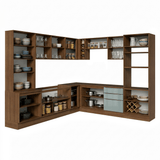 Combo completo de Cocina Esquinero 549 cm Marrón/Gris Lux Madesa 01