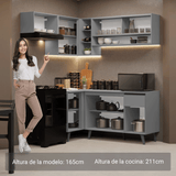 Combo completo de Cocina Esquinera 325cm Gris Nice Madesa 03