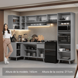 Combo completo de Cocina Esquinera 385cm Gris Nice Madesa 03