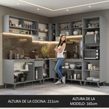 Combo Completo de Cocina Esquinera 445 cm Gris Nice Madesa 01