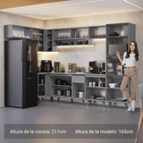 Combo completo de Cocina Esquinera 465cm Gris Nice Madesa 04
