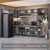 Combo completo de Cocina Esquinera 465cm Gris Nice Madesa 05