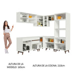 Combo completo de Cocina Esquinera 402 cm 12 Puertas 1 Cajón Blanco Reims Madesa