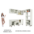 Combo completo de Cocina Esquinera 402 cm 10 Puertas 1 Cajón Blanco Reims Madesa 02