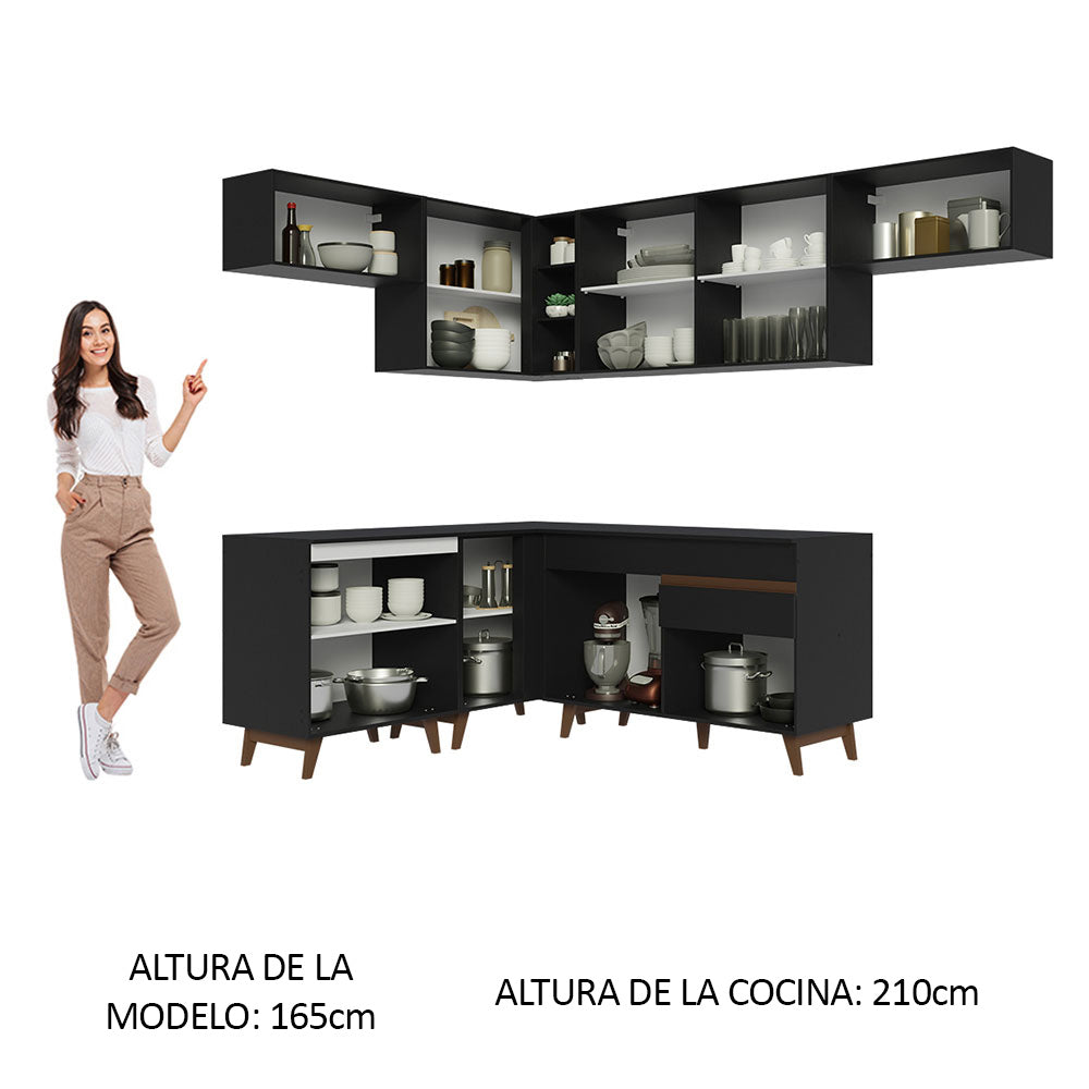 Combo completo de Cocina Esquinera 402 cm Reims Negro 03