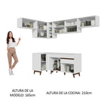 Combo completo de Cocina Esquinera 402 cm 8 Puertas 1 Cajón Blanco Reims Madesa