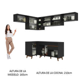 Combo completo de Cocina Esquinera 402cm Negro Reims 04