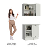 Combo de rincón Madesa Smart 100% MDF 2 Puertas y Nicho Puertas Blanco Brillante
