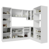 Combo Completo de Cocina Esquinera 100% MDF 377 cm Smart Blanco Brilhante Madesa 01