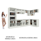 Combo Completo de Cocina Esquinera 100% MDF 448 cm Blanco Smart Madesa 01