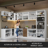 Combo Completo de Cocina Esquinera 499cm Blanco/Marrón Stella Madesa 01