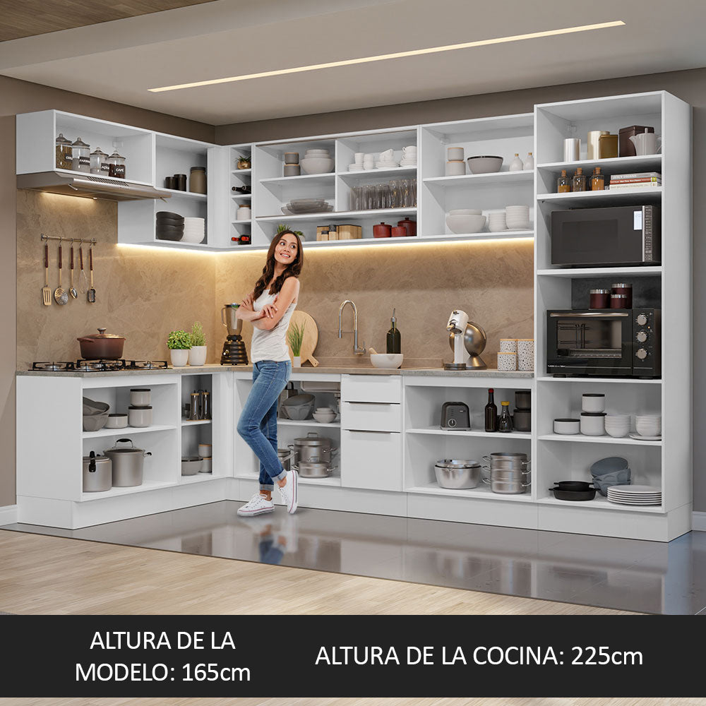 Combo Completo de Cocina Esquinera 499 cm Blanco Stella Madesa 02